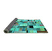 Sideview of Patchwork Turquoise Transitional Rug, con371turq