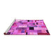 Sideview of Machine Washable Patchwork Pink Transitional Rug, wshcon371pnk