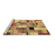 Sideview of Machine Washable Patchwork Brown Transitional Rug, wshcon371brn