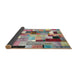 Thickness of Contemporary Chestnut Brown Patchwork Rug, con372