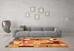 Machine Washable Patchwork Orange Transitional Area Rugs in a Living Room, wshcon372org