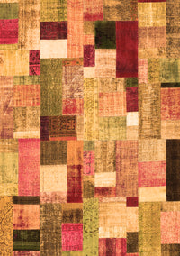 Patchwork Orange Transitional Rug, con372org