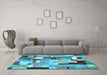 Machine Washable Patchwork Light Blue Transitional Rug in a Living Room, wshcon372lblu