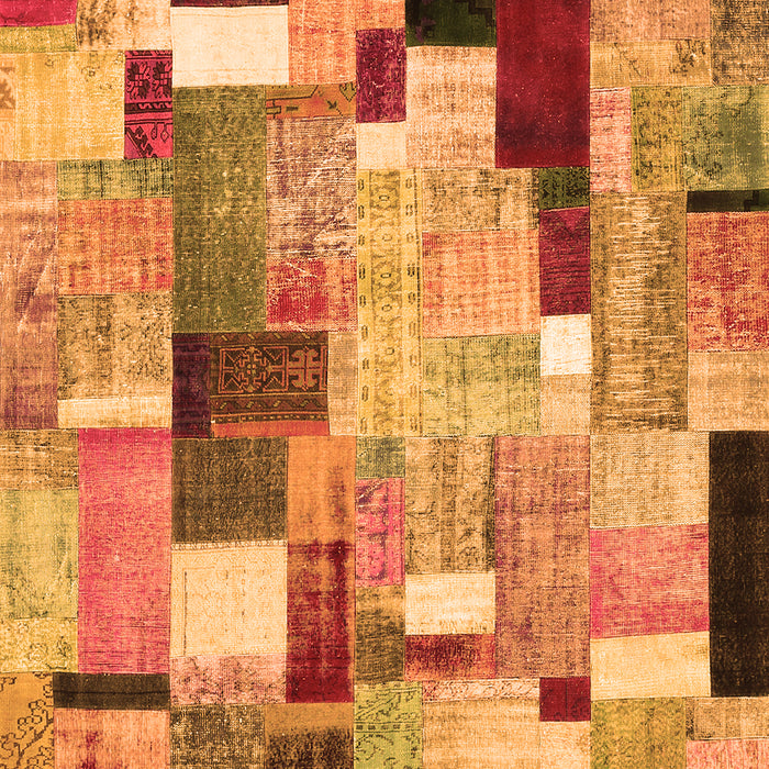 Serging Thickness of Machine Washable Patchwork Orange Transitional Area Rugs, wshcon372org