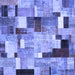 Square Patchwork Blue Transitional Rug, con372blu