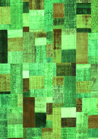 Patchwork Green Transitional Rug, con372grn