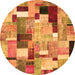 Square Patchwork Orange Transitional Rug, con372org