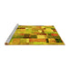 Sideview of Machine Washable Patchwork Yellow Transitional Rug, wshcon372yw