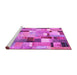 Sideview of Machine Washable Patchwork Pink Transitional Rug, wshcon372pnk