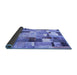 Sideview of Patchwork Blue Transitional Rug, con372blu