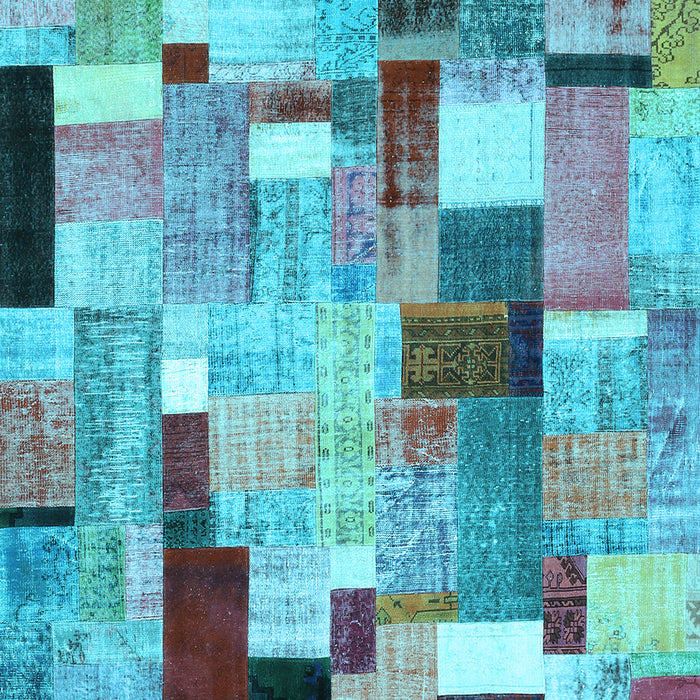 Patchwork Light Blue Transitional Rug, con372lblu