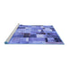 Sideview of Machine Washable Patchwork Blue Transitional Rug, wshcon372blu