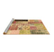 Sideview of Machine Washable Patchwork Brown Transitional Rug, wshcon373brn