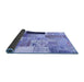 Sideview of Patchwork Blue Transitional Rug, con373blu