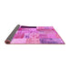 Sideview of Patchwork Pink Transitional Rug, con373pnk