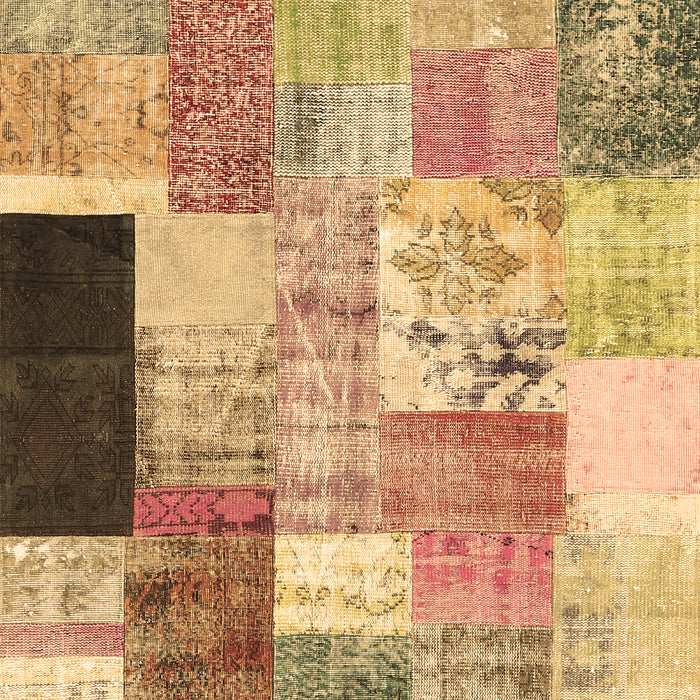 Patchwork Brown Transitional Rug, con373brn
