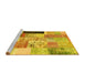 Sideview of Machine Washable Patchwork Yellow Transitional Rug, wshcon373yw