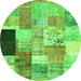 Machine Washable Patchwork Green Transitional Area Rugs, wshcon373grn