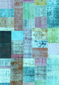 Patchwork Light Blue Transitional Rug, con373lblu