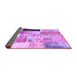 Sideview of Patchwork Purple Transitional Rug, con373pur