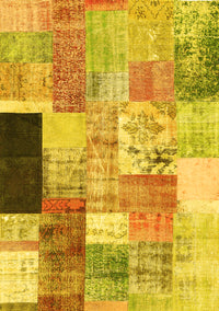 Patchwork Yellow Transitional Rug, con373yw