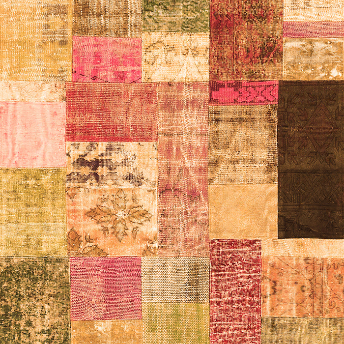 Serging Thickness of Machine Washable Patchwork Orange Transitional Area Rugs, wshcon373org