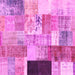 Square Patchwork Pink Transitional Rug, con373pnk