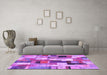 Machine Washable Patchwork Purple Transitional Area Rugs in a Living Room, wshcon374pur