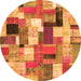 Square Patchwork Orange Transitional Rug, con374org