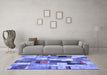 Machine Washable Patchwork Blue Transitional Rug in a Living Room, wshcon374blu