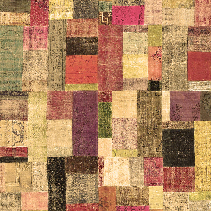 Patchwork Brown Transitional Rug, con374brn