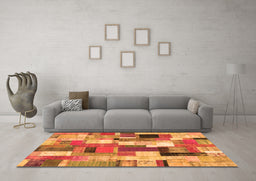 Machine Washable Patchwork Orange Transitional Area Rugs in a Living Room, wshcon374org