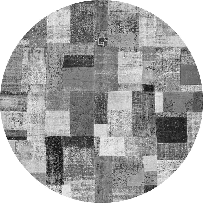 Machine Washable Patchwork Gray Transitional Rug, wshcon374gry