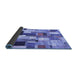 Sideview of Patchwork Blue Transitional Rug, con374blu