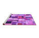 Sideview of Machine Washable Patchwork Purple Transitional Area Rugs, wshcon374pur