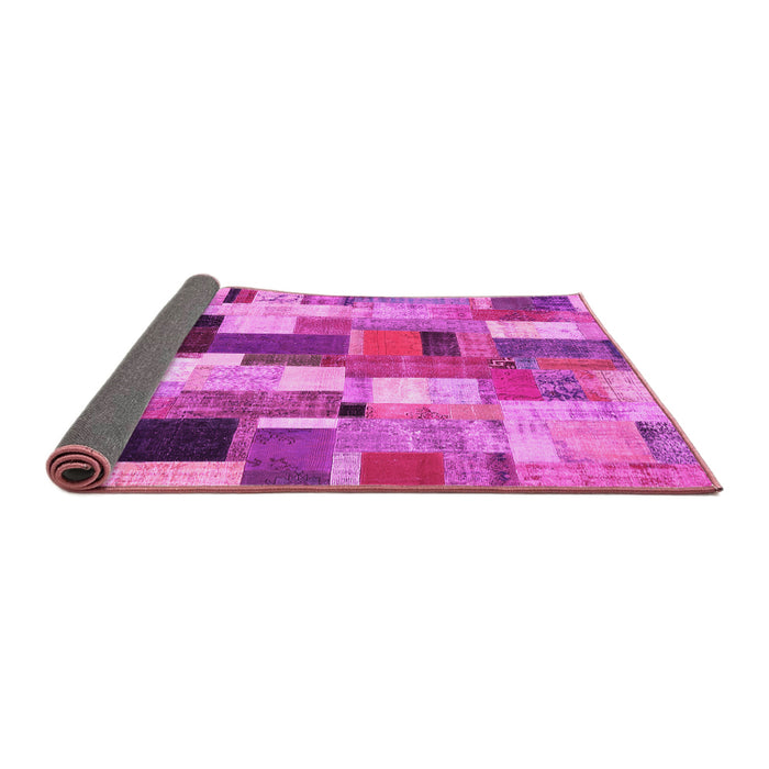 Sideview of Patchwork Pink Transitional Rug, con374pnk