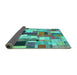 Sideview of Patchwork Turquoise Transitional Rug, con374turq