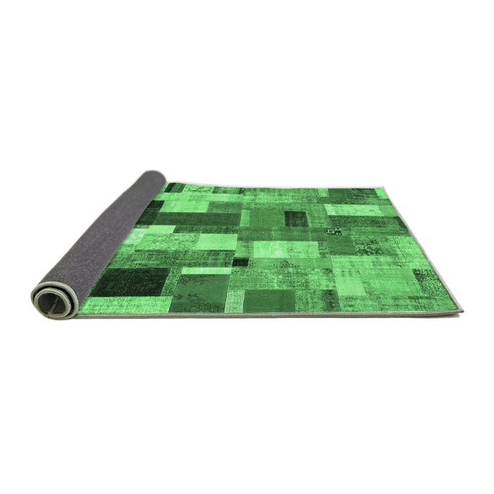 Sideview of Patchwork Emerald Green Transitional Rug, con374emgrn
