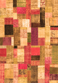 Patchwork Orange Transitional Rug, con374org