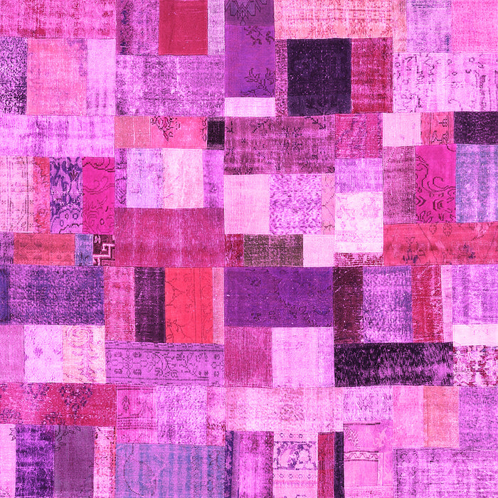 Square Patchwork Pink Transitional Rug, con374pnk