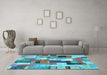 Machine Washable Patchwork Light Blue Transitional Rug in a Living Room, wshcon374lblu