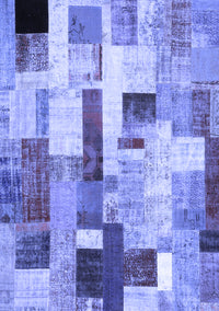 Patchwork Blue Transitional Rug, con375blu