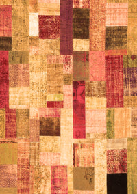 Patchwork Orange Transitional Rug, con375org