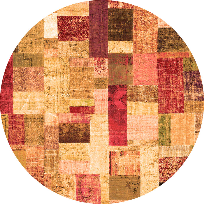 Machine Washable Patchwork Orange Transitional Area Rugs, wshcon375org