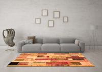 Machine Washable Patchwork Orange Transitional Rug, wshcon375org