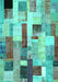 Patchwork Turquoise Transitional Rug, con375turq