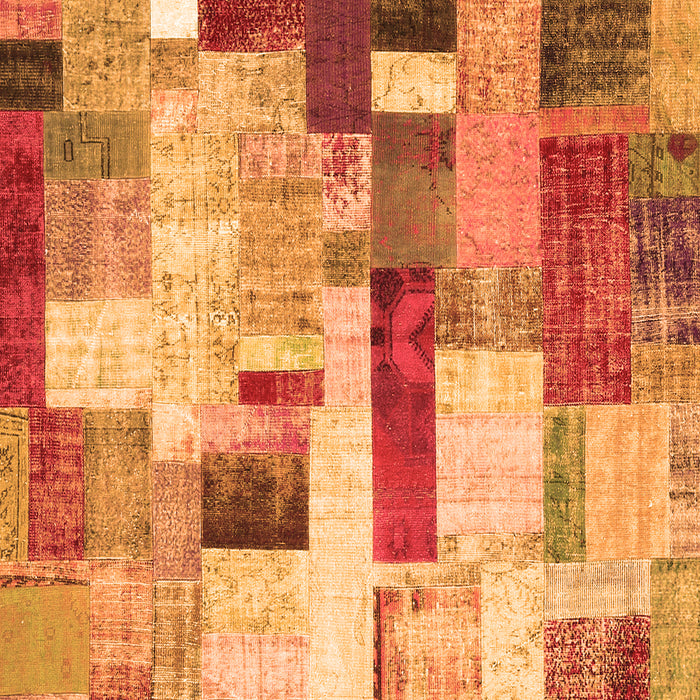 Serging Thickness of Machine Washable Patchwork Orange Transitional Area Rugs, wshcon375org