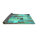 Sideview of Patchwork Turquoise Transitional Rug, con375turq