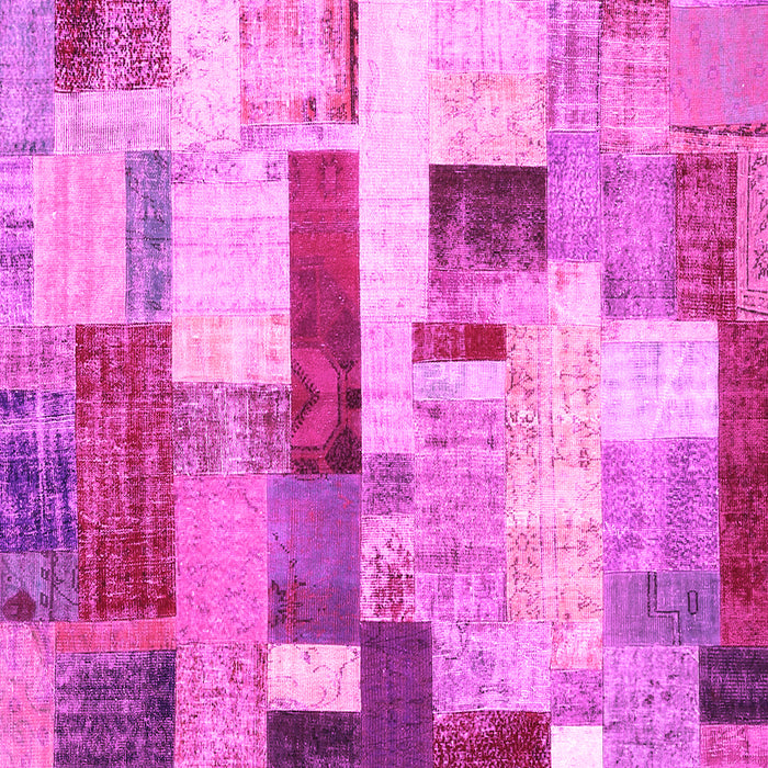 Machine Washable Patchwork Pink Transitional Rug, wshcon375pnk
