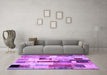 Machine Washable Patchwork Purple Transitional Area Rugs in a Living Room, wshcon375pur